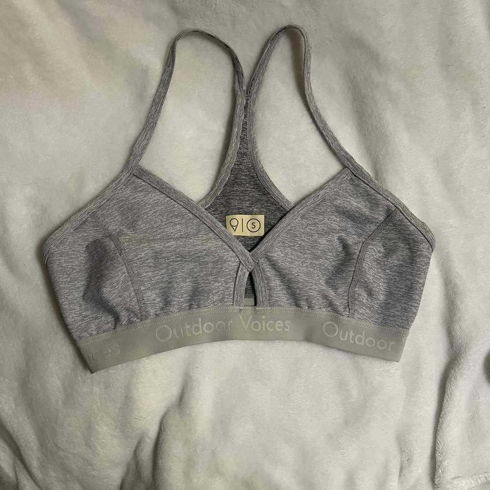 Outdoor Voices Steeplechase Bra EUC Size small grey